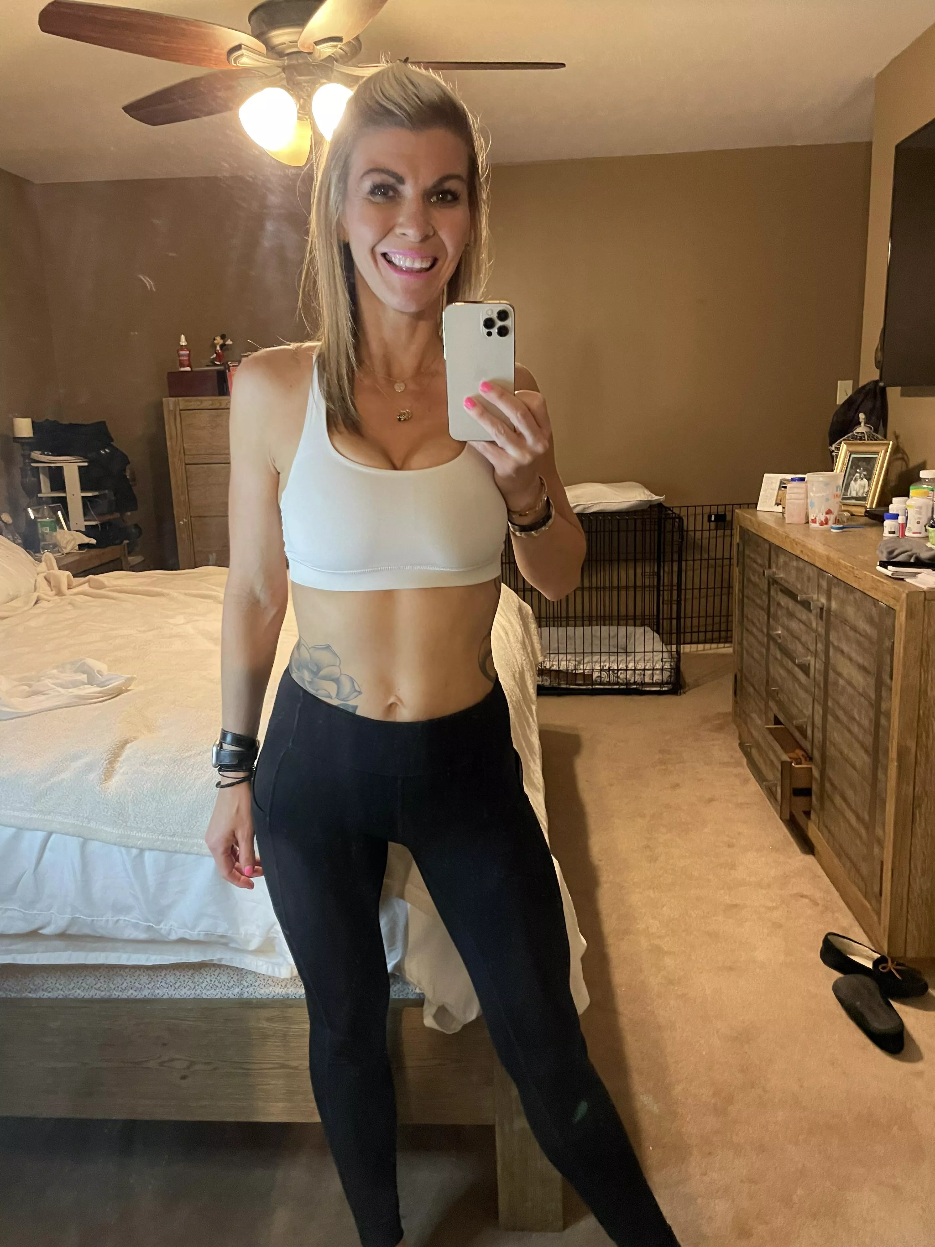 Not your average 39 year old wearing a sports bra! I actually wear them in the gym…….