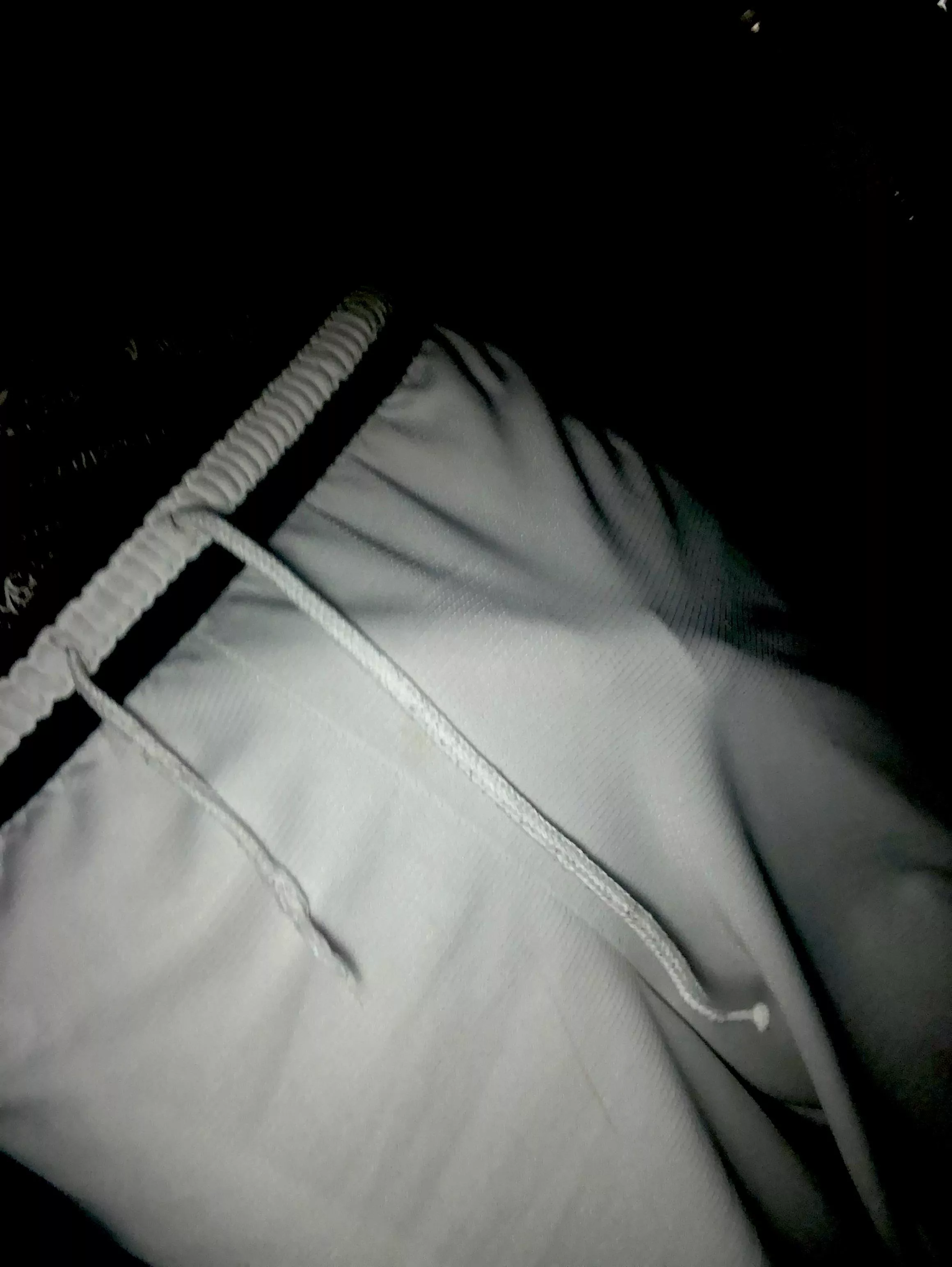 Taste me through my shorts then pull them down for your surprise