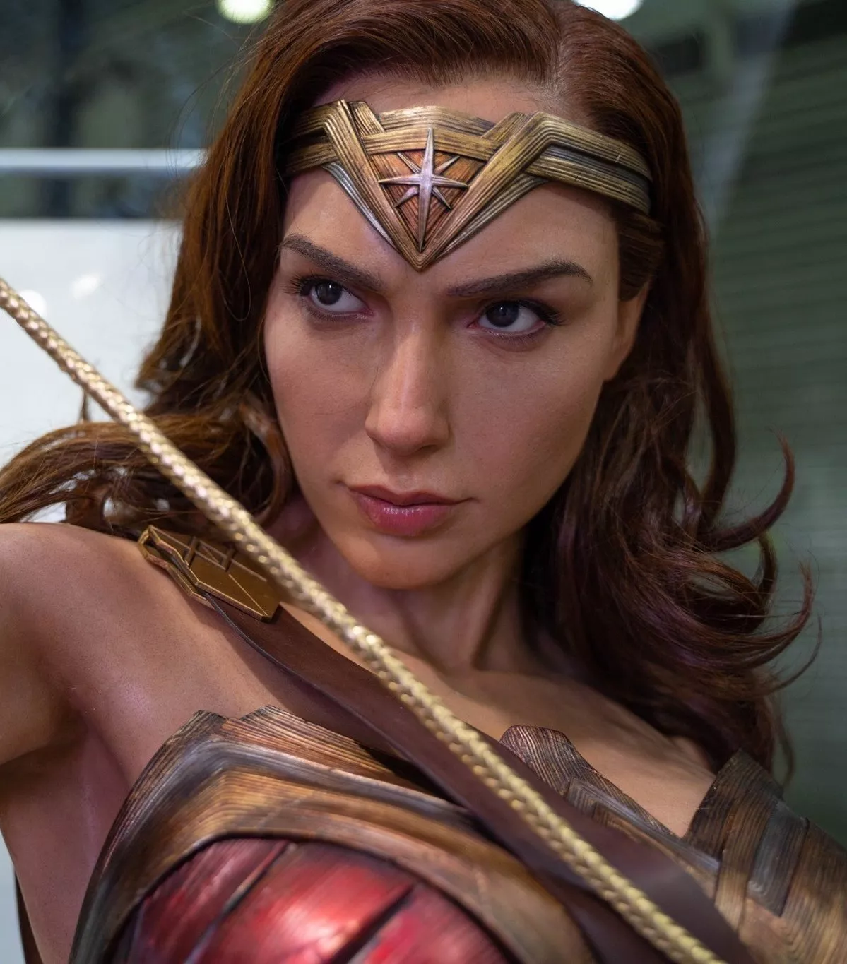 The facial detail on this life size silicone wonder woman bust is what I hope doll makers will strive for