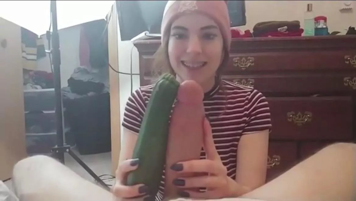 This girl absolutely loves comparing my cock to other objects