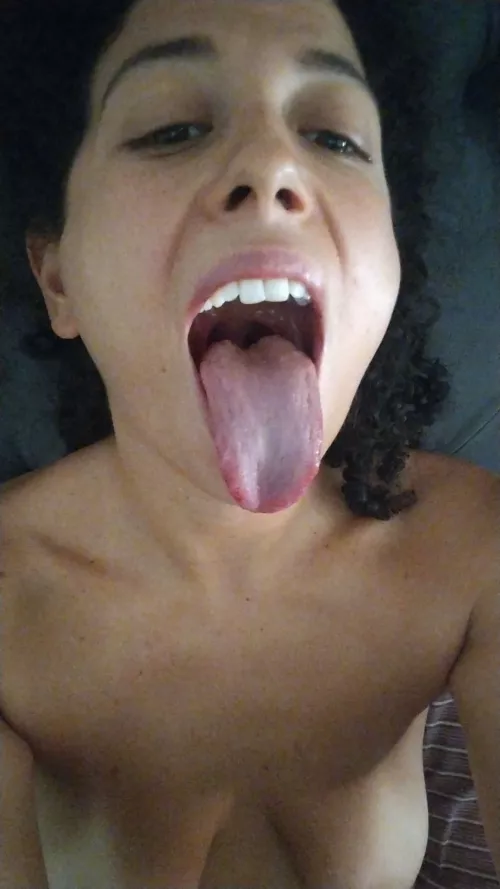 tongue out. really