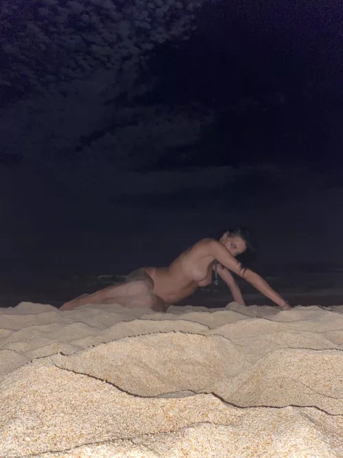 Under the sand in the night time
