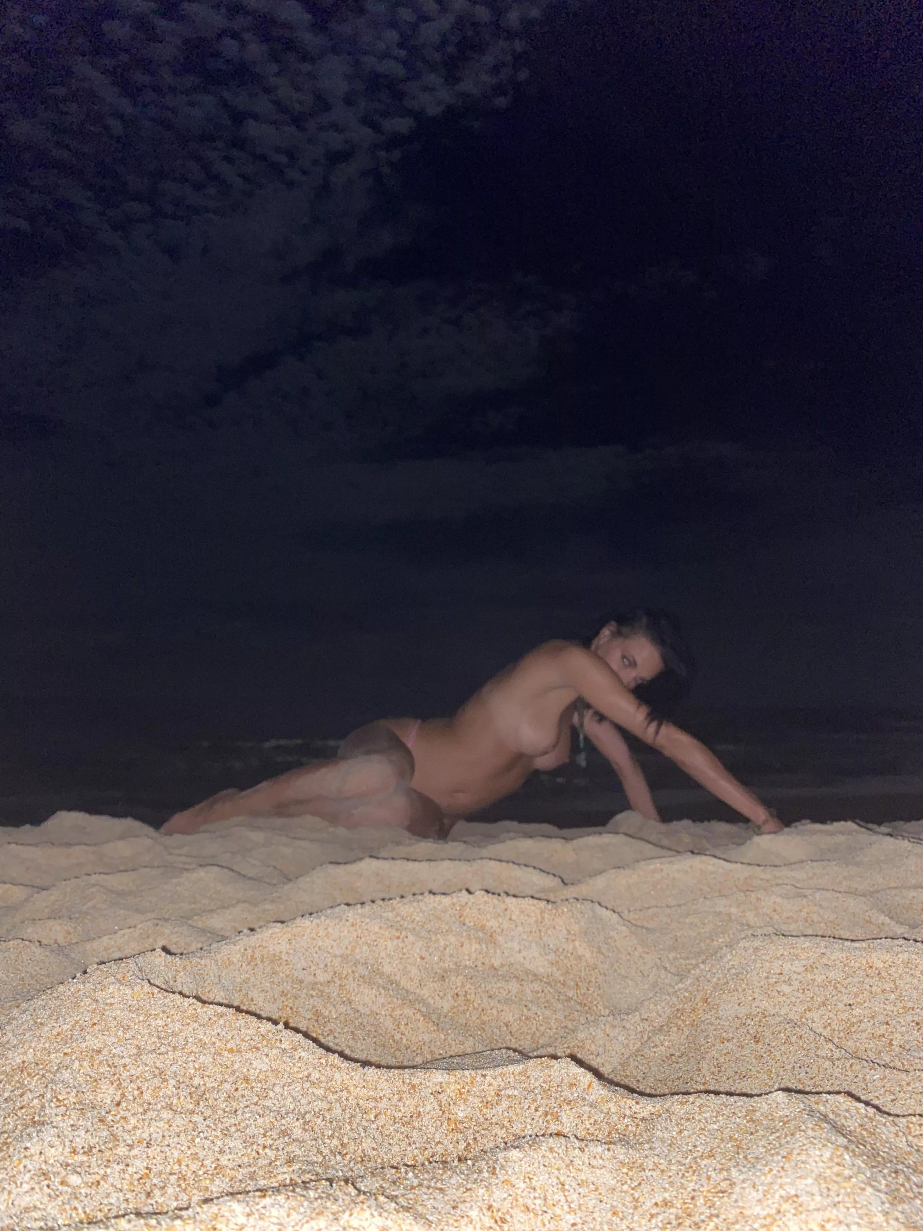 Under the sand in the night time