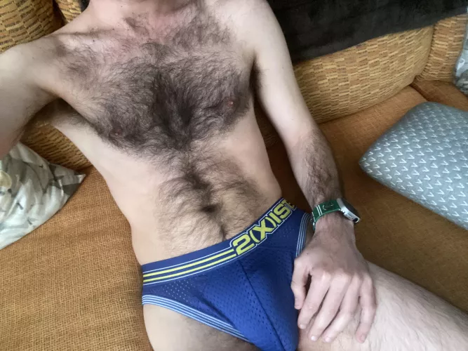 Would you sit on my lap and rub my chest?