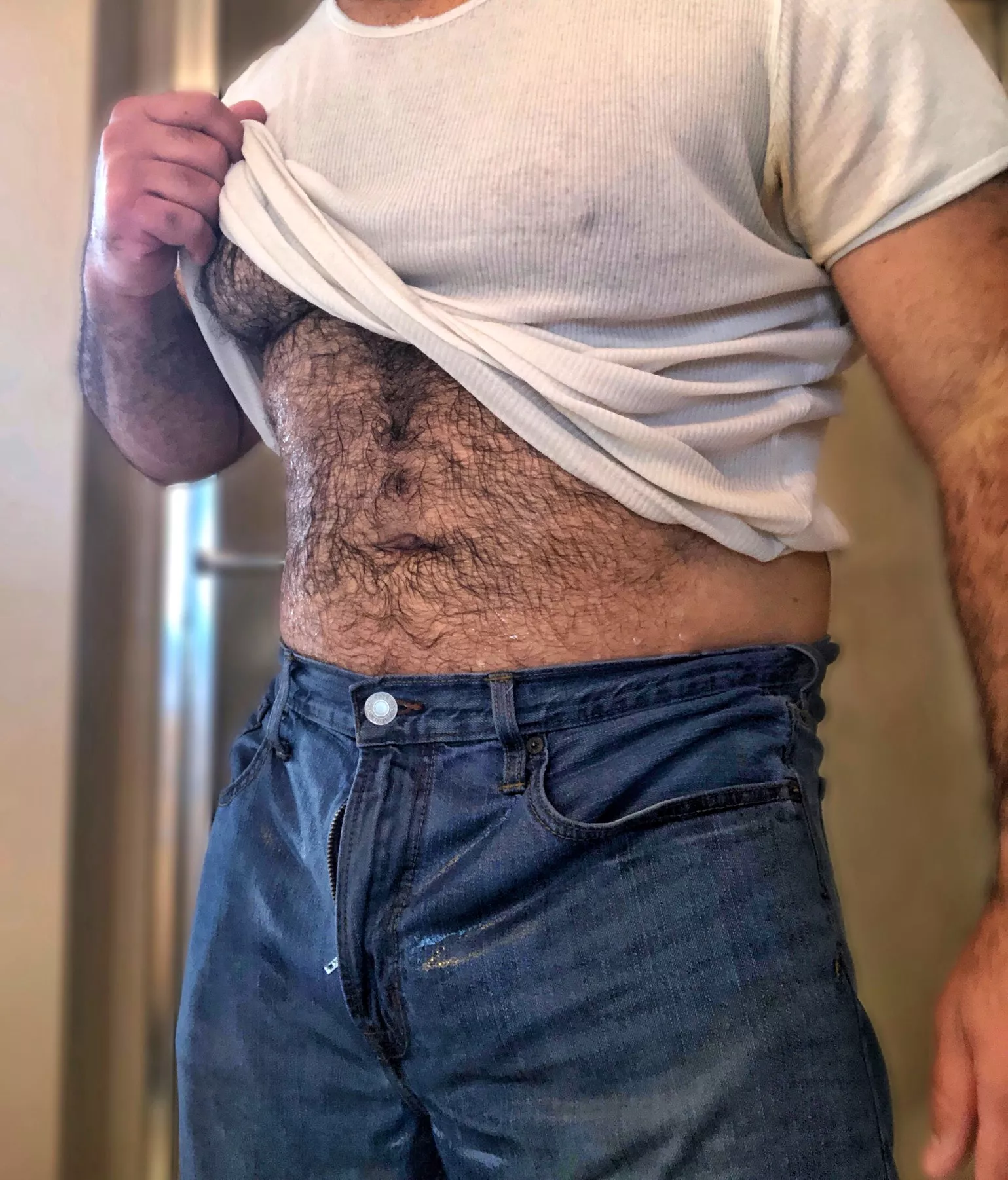 Do you mind helping me out of these wet clothes?