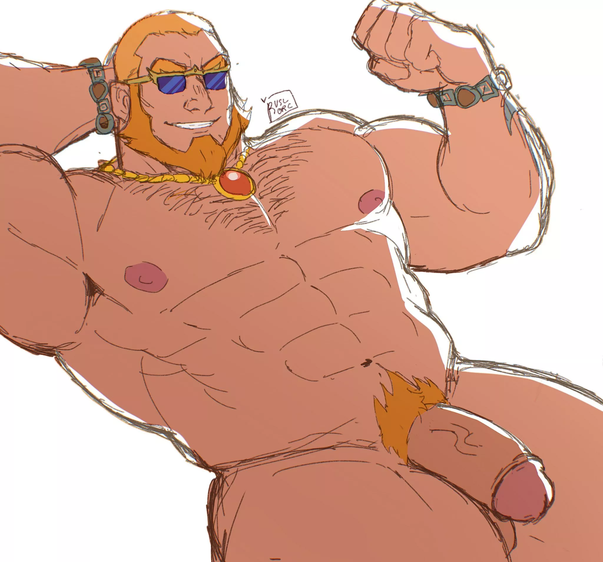 Flexing hunk by Ruslorc