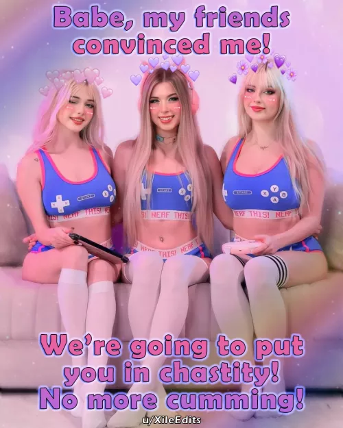 Gamer GF and her friends want you in chastity!