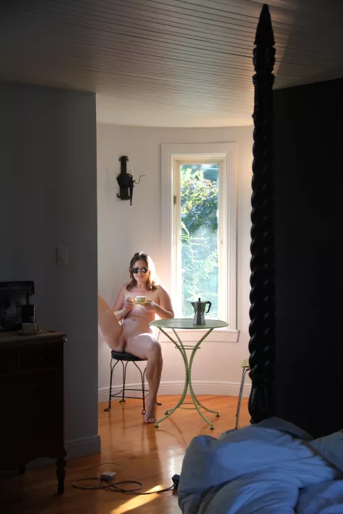 It's coffee time next door, want a cup