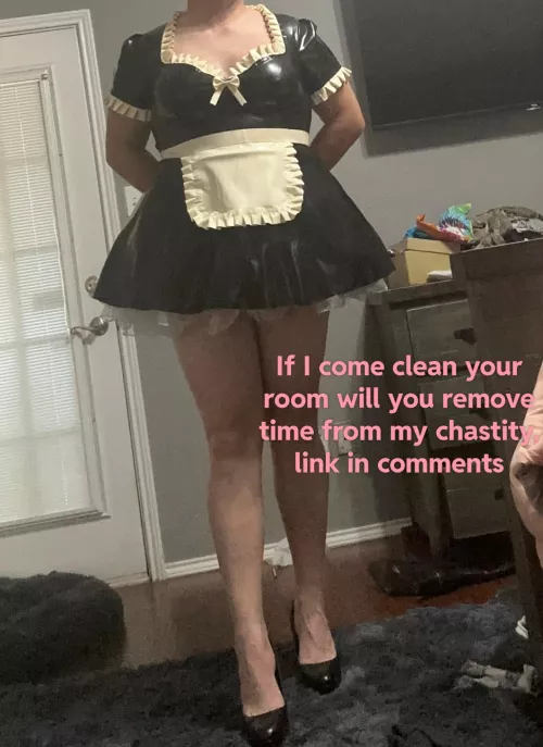 Maid asking for time off her chastity