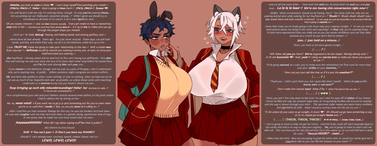 [(M)xFxF] Consider this a free sample {Sequel][Series][Childhood friends to lovers][Tomboy][Tsundere][Kuudere][Boyfriend sharing][Oppai!][Animal ears][Shy][Experience gap][MtG caption][Artist: picco__{