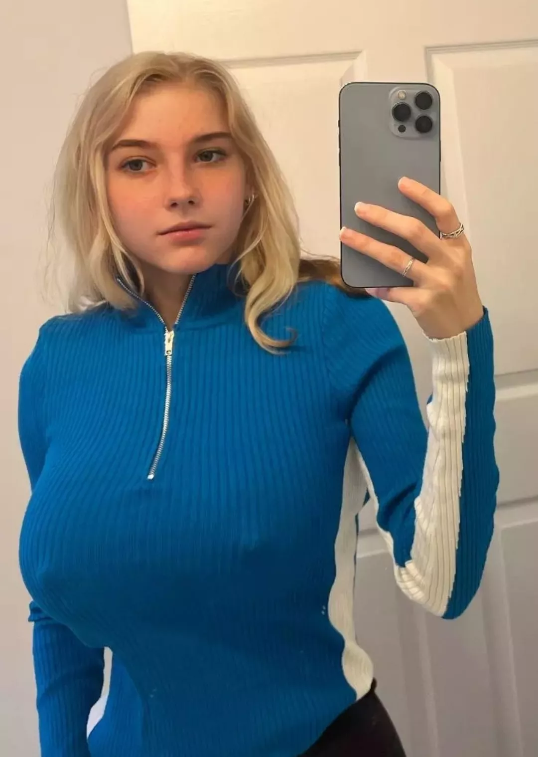 Poking through that sweater.