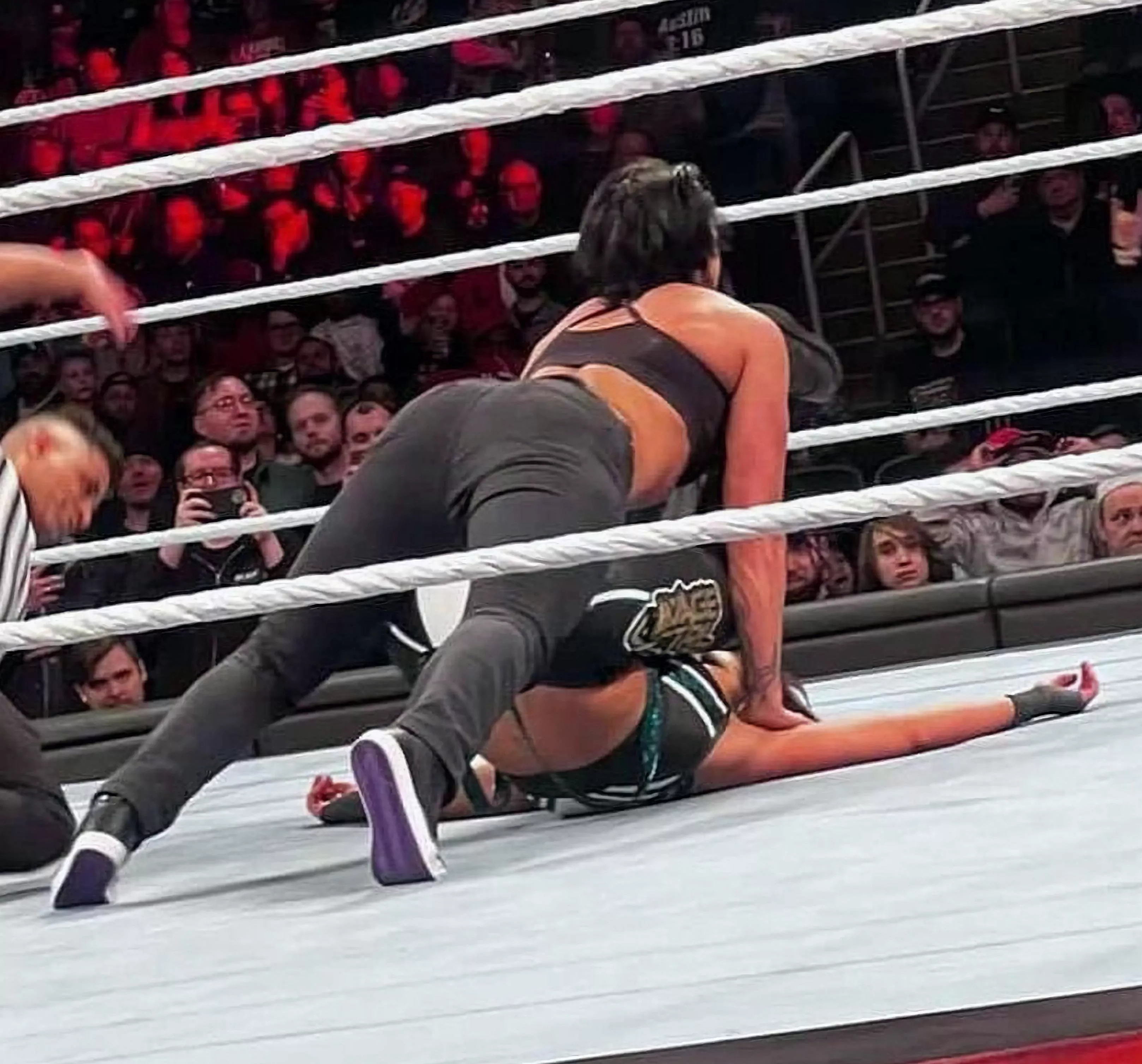 Rhea Ripley pinning Bayley