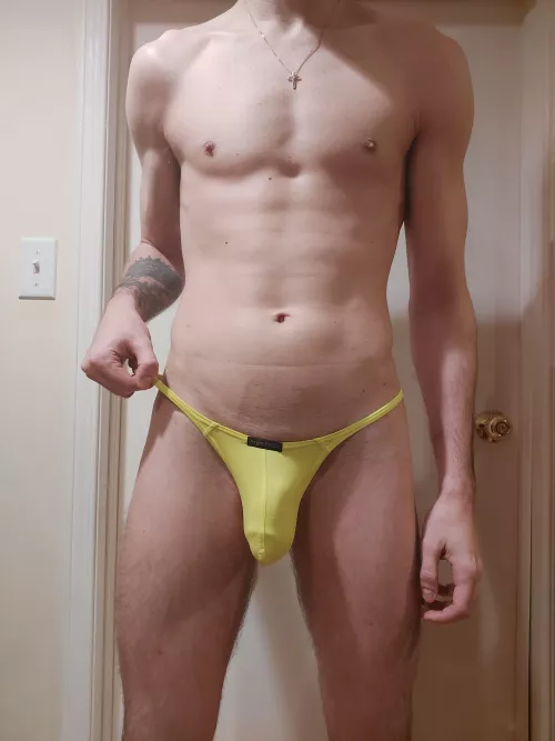 Sexy yellow thong