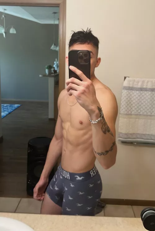 Up if you like that blue underwear.