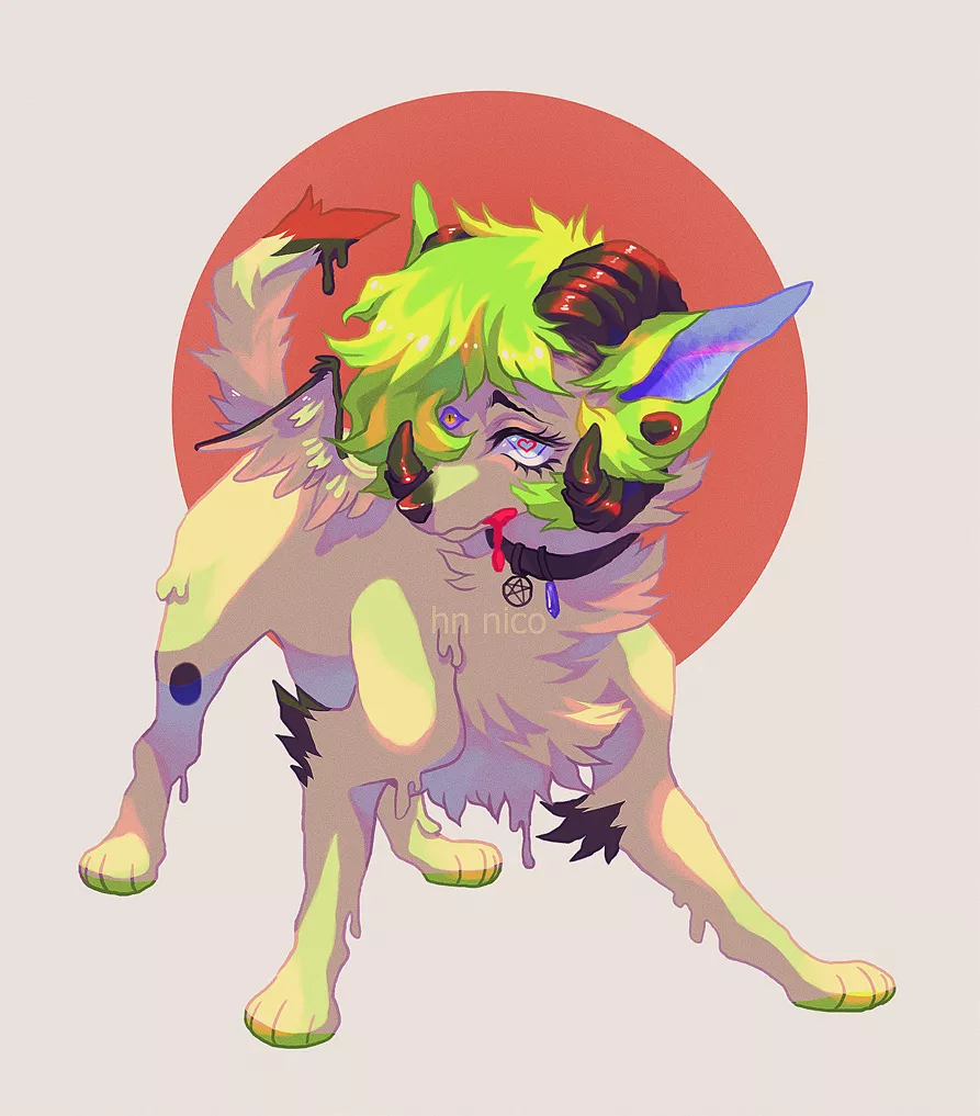 A melting dog, art by me~