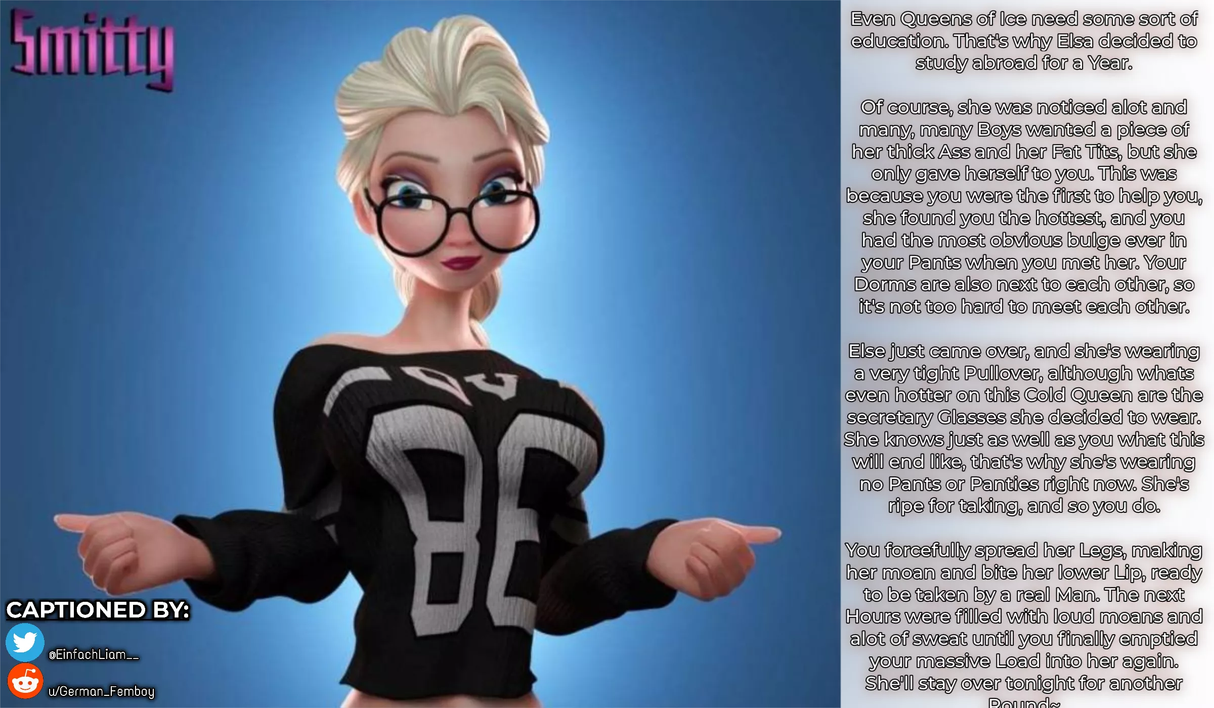 Elsa's year abroad~ [Frozen] [Disney] [Rough Sex] [Thick] [Slutty] [College] {Art by: Smitty}