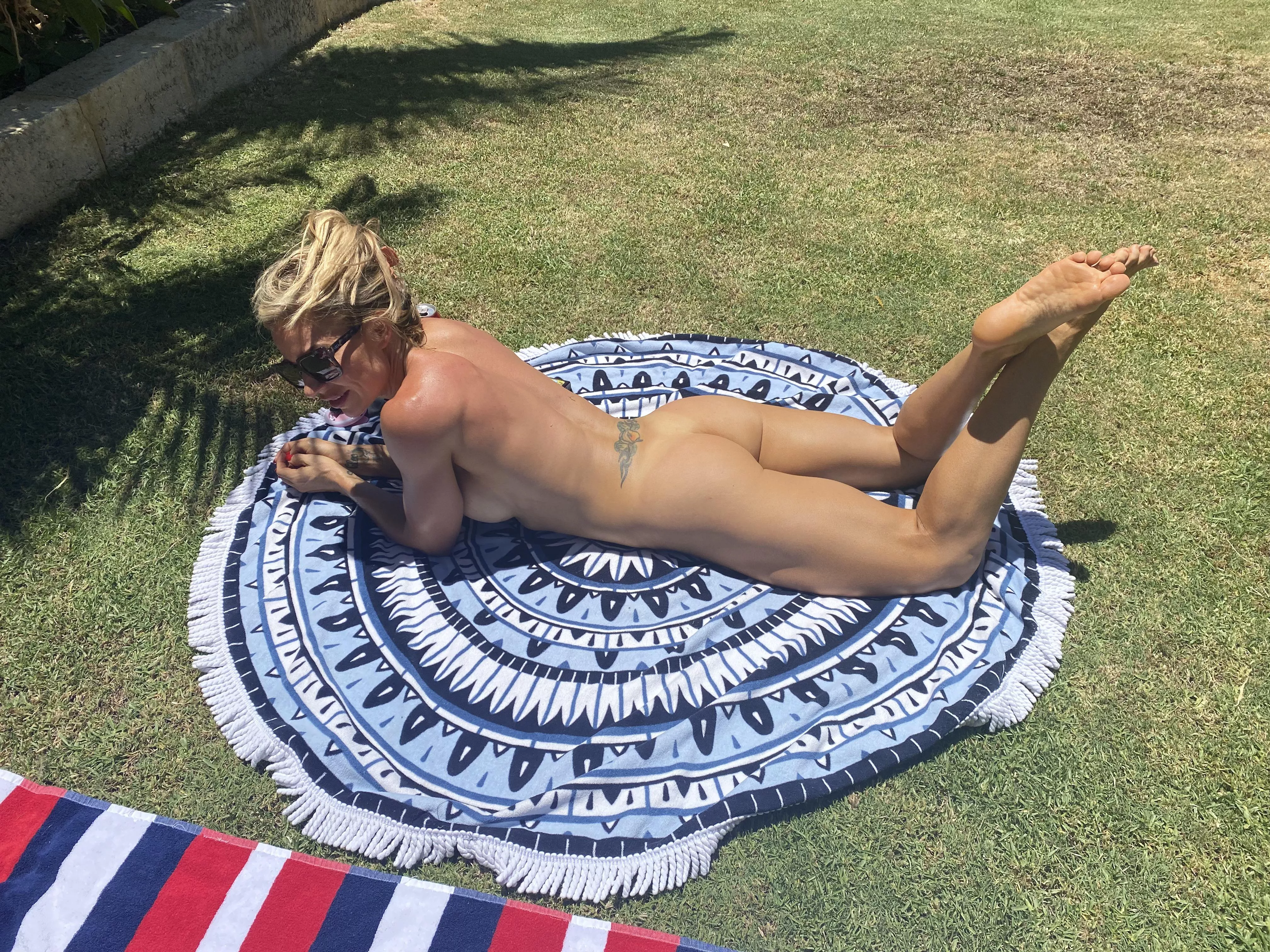 Getting my beach tan on