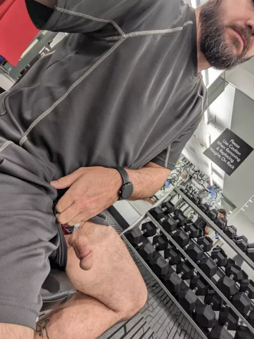 Having a little fun on shoulder day at the gym