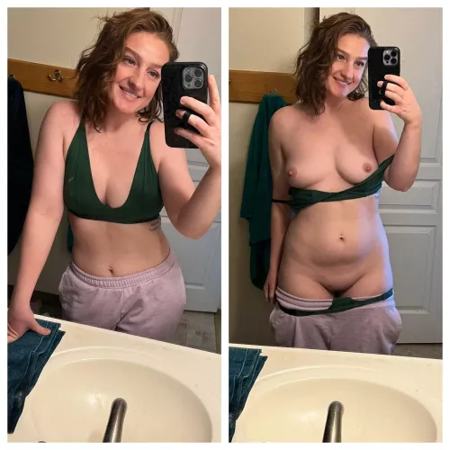 I love wearing this green undies set, I also love flashing in this set