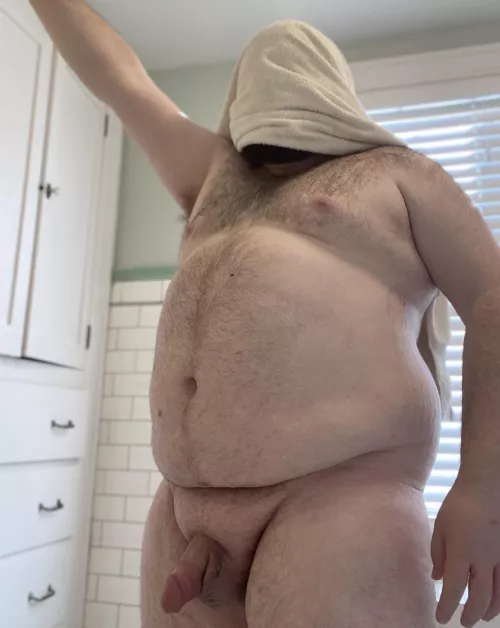 It’s a bird… It’s a plane… nope, just a fat guy with a damn towel cape😆