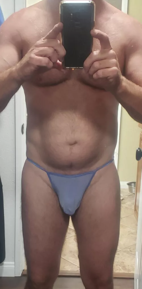 Love string bikini and purple is a cool color.