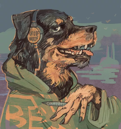 My self portrait as rottweiler [Celezart on Insta]