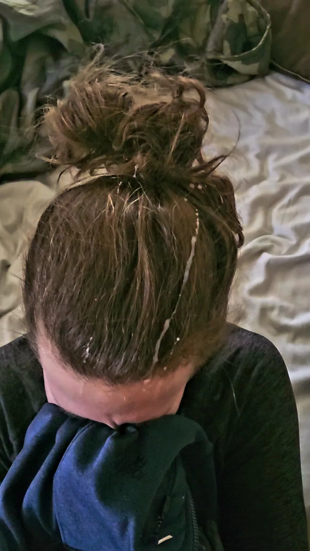 Not in my hair she says.