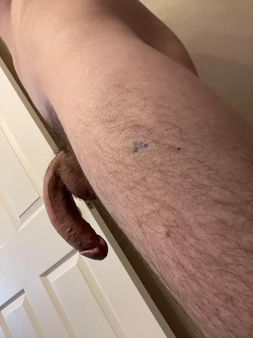 Oops my pen bled ink on my leg