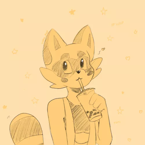 Tomi and Boba tea WIP (by luvopop~)