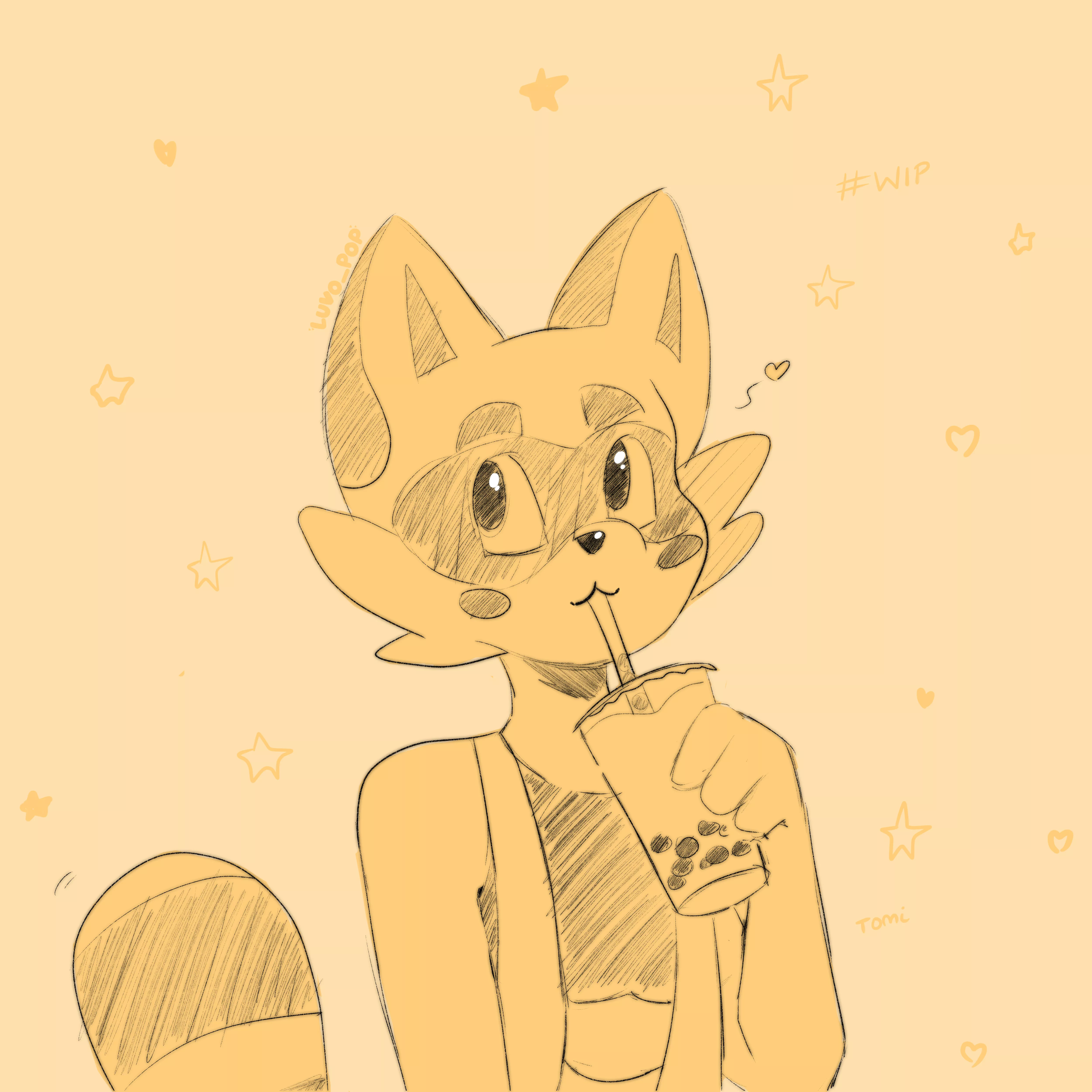 Tomi and Boba tea WIP (by luvopop~)