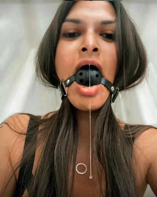 Ball gagged and drooling