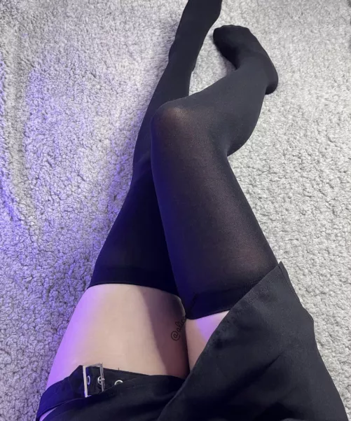 Black thigh highs