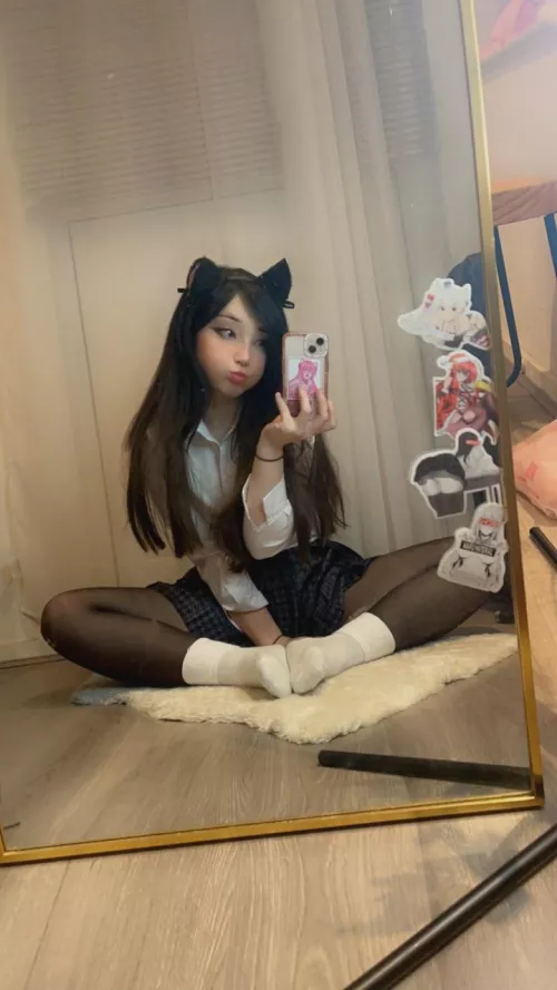 do you like my white socks and pantyhose combo?