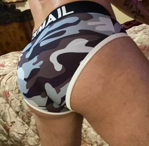 Going “commando” in these camo undies.