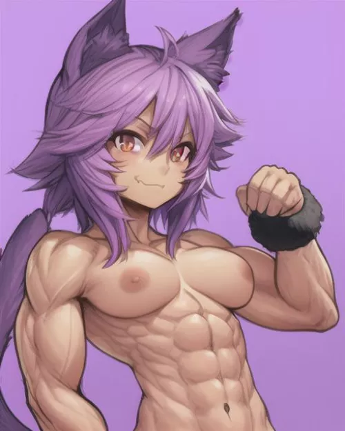 I learned from last time, here’s a BUFF catgirl