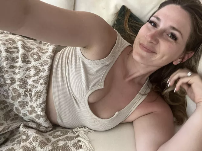 No bra, relaxing :)