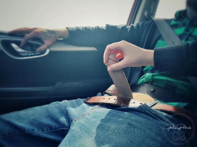 She loves showing my cock off to people driving by.