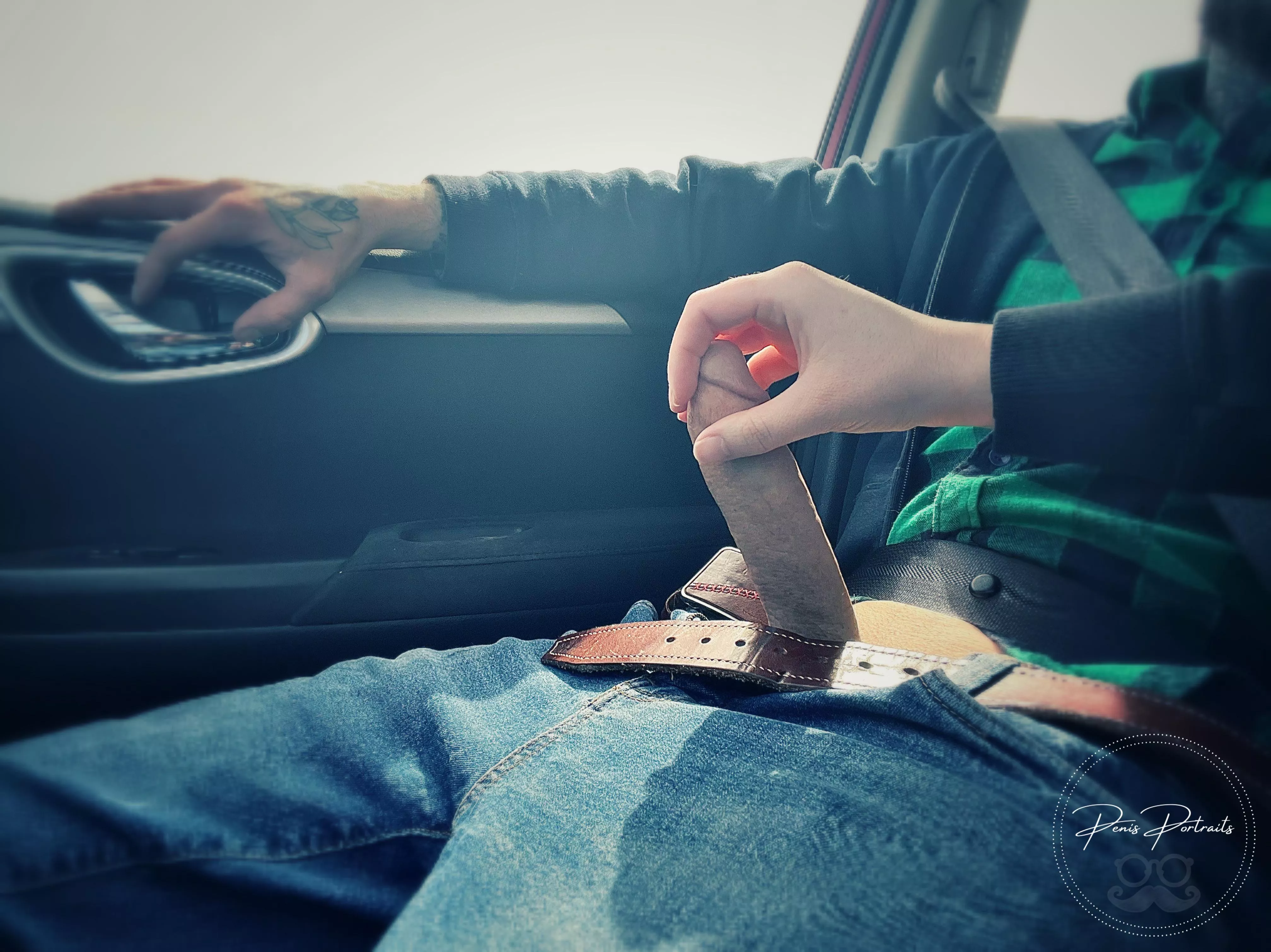 She loves showing my cock off to people driving by.