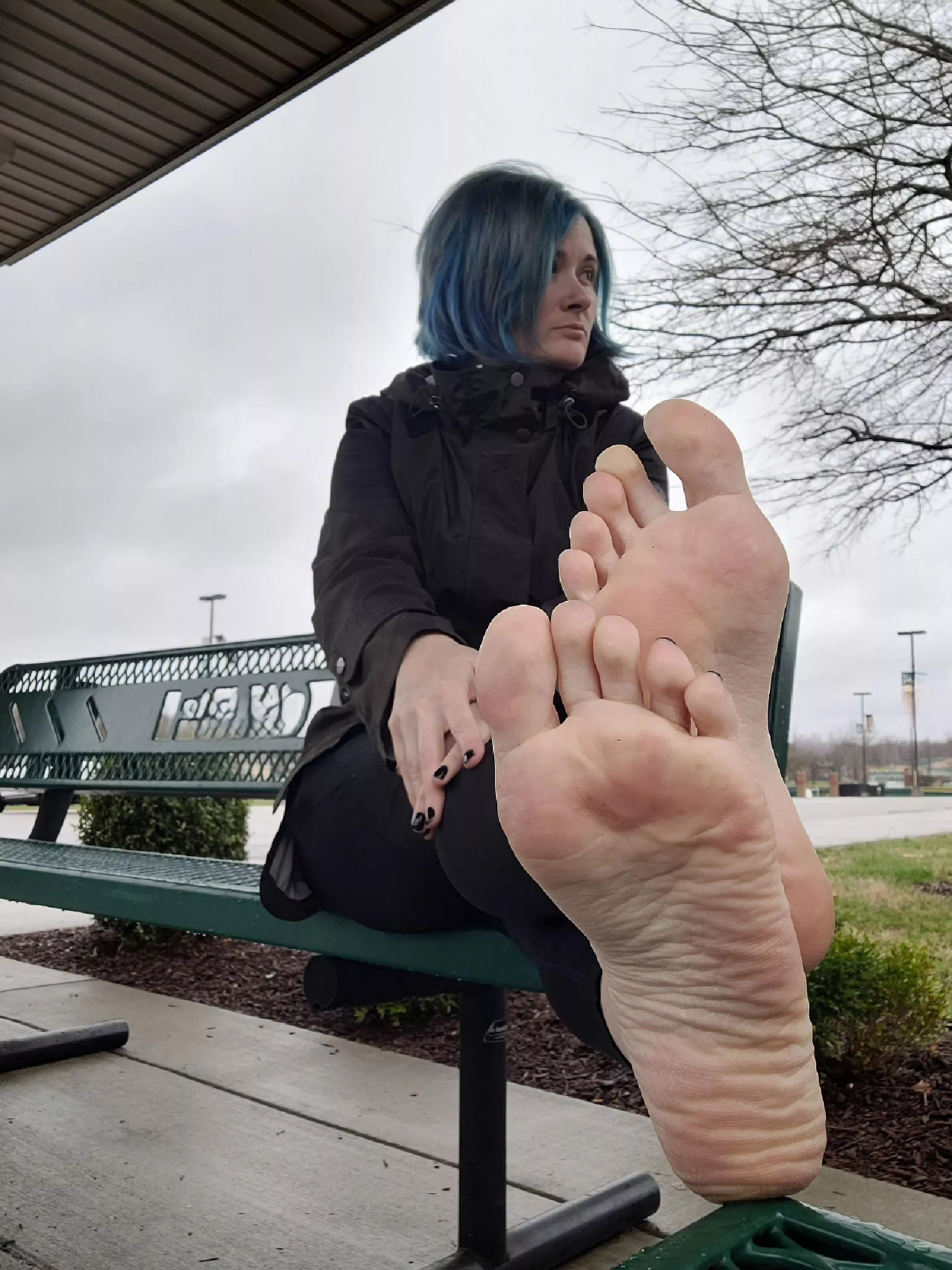 Wet soles in the rain