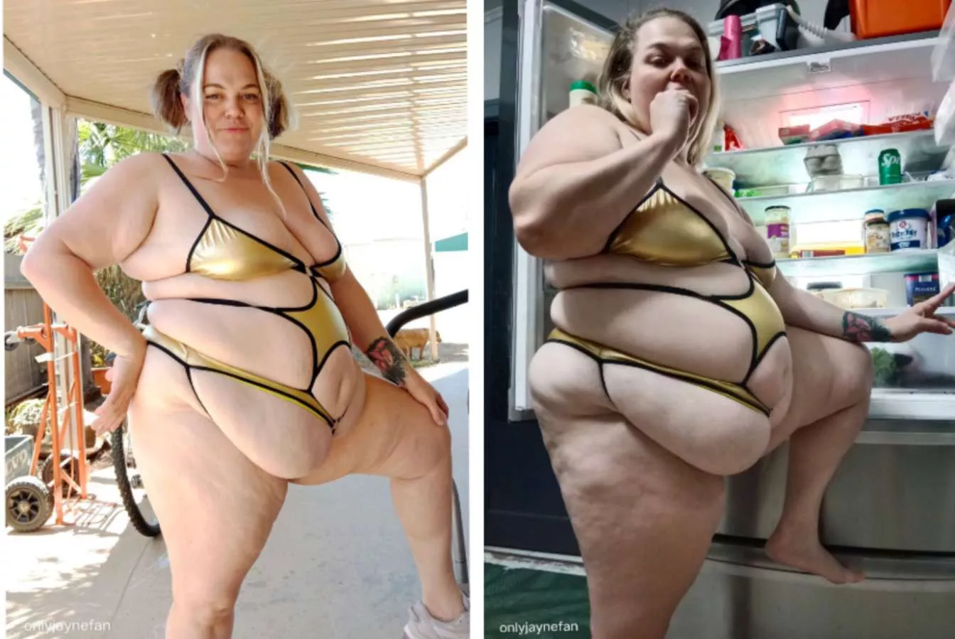 Giving the gold one piece a real workout