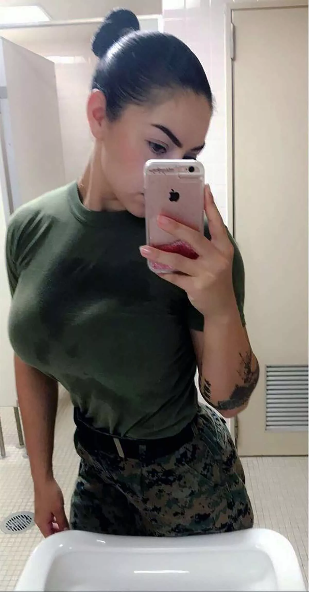 Marine, checking herself out...