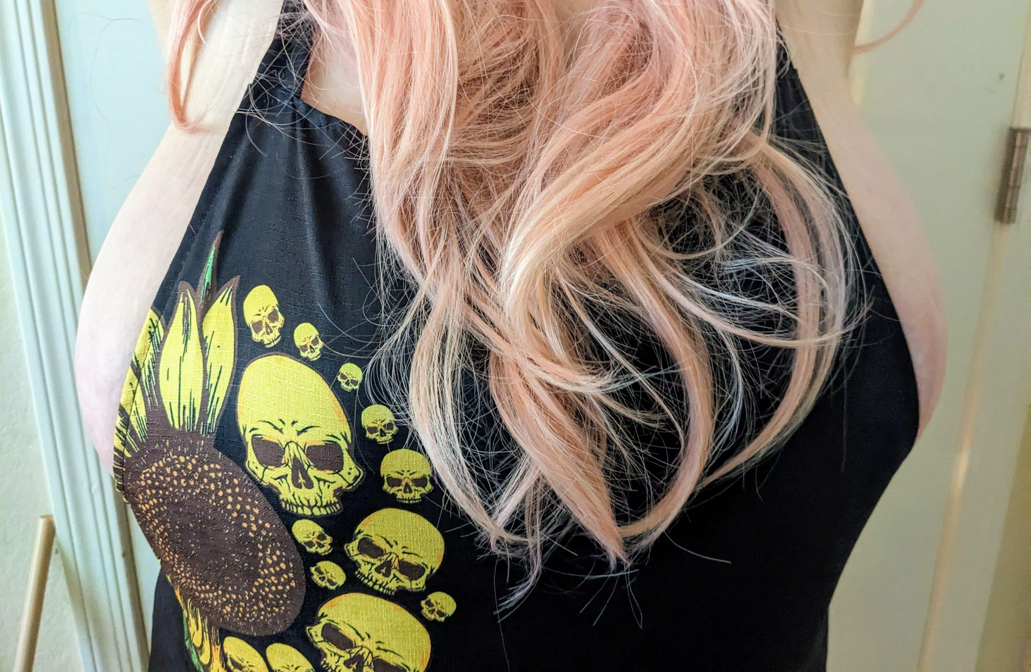 Overalls and no bra. Hubby doesn't like the attention I get but I definitely do