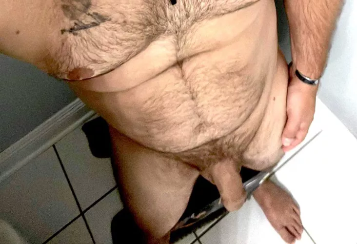 Sunday morning showing my uncut and dad bod