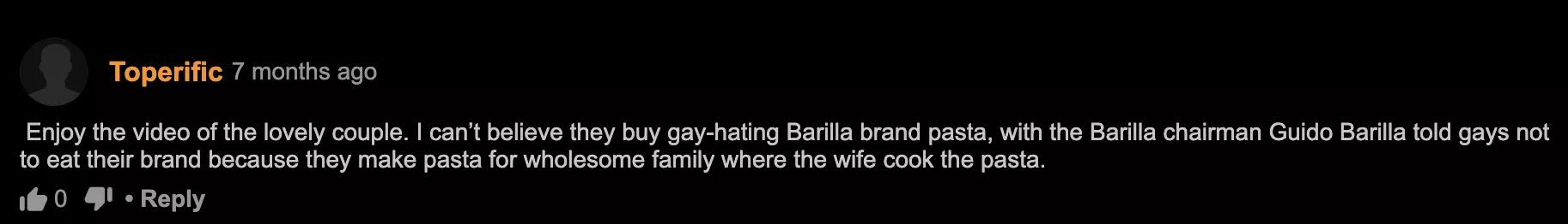 An important word from Toperific on Barilla pasta