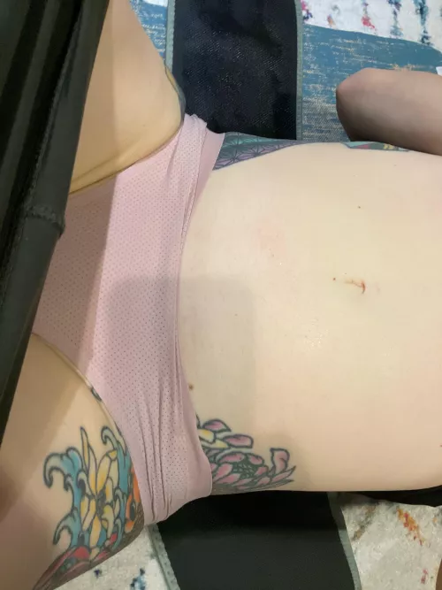 And the panties are soaked. Cute pink