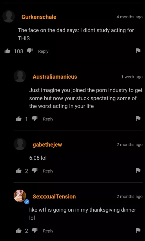 Being a porno is no excuse for D class acting!