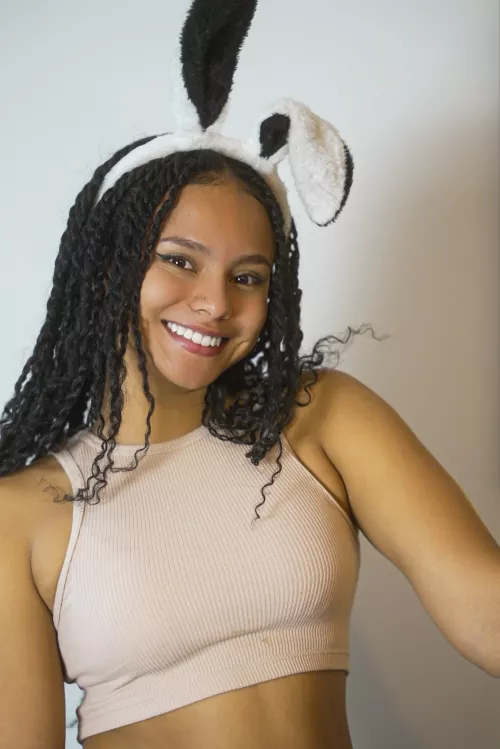 Feeling so adorable and fluffy, just like a bunny!