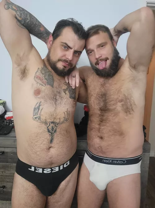 Two daddys with ripe pits in briefs