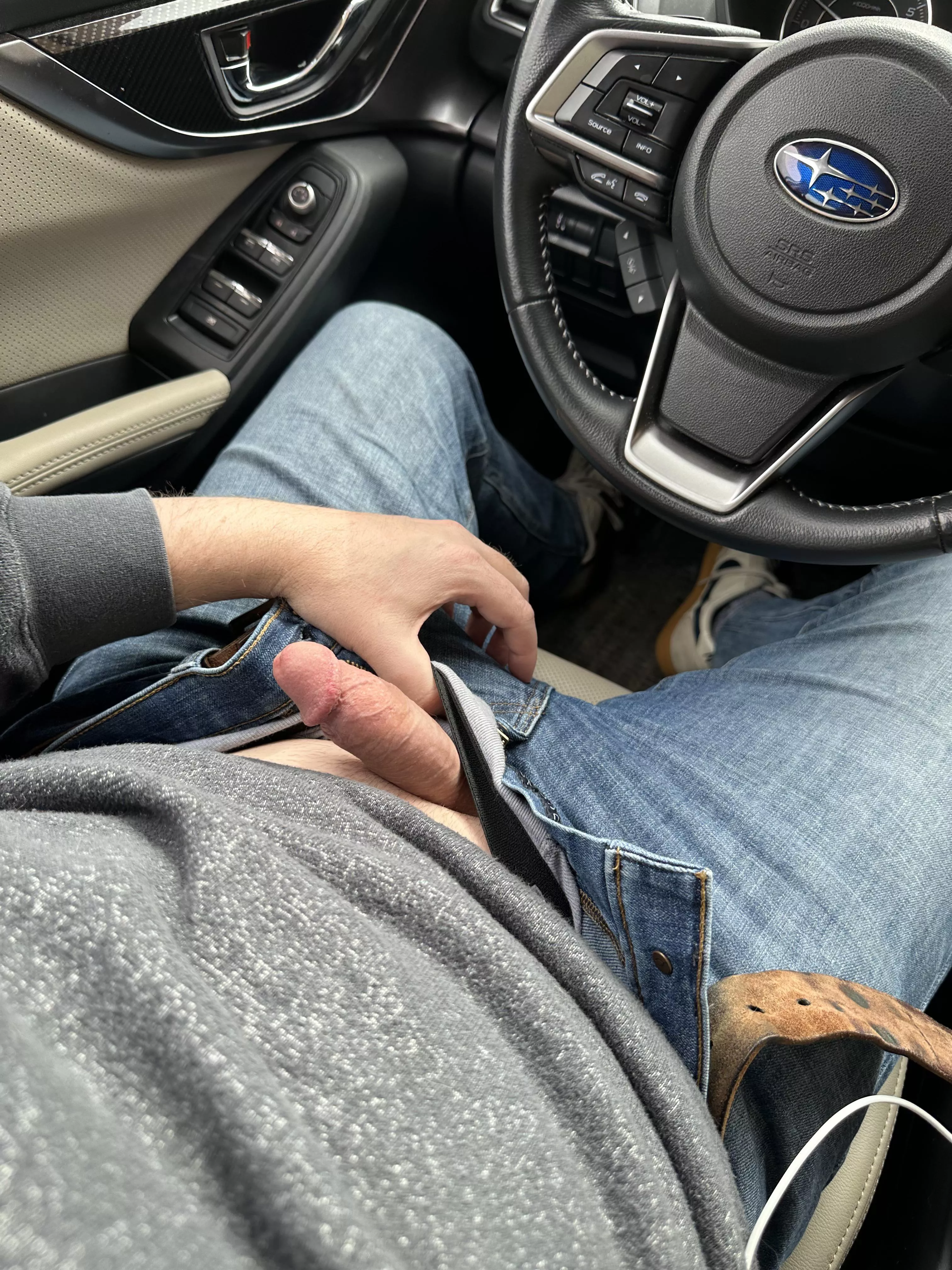 A quick flash in a parking lot.