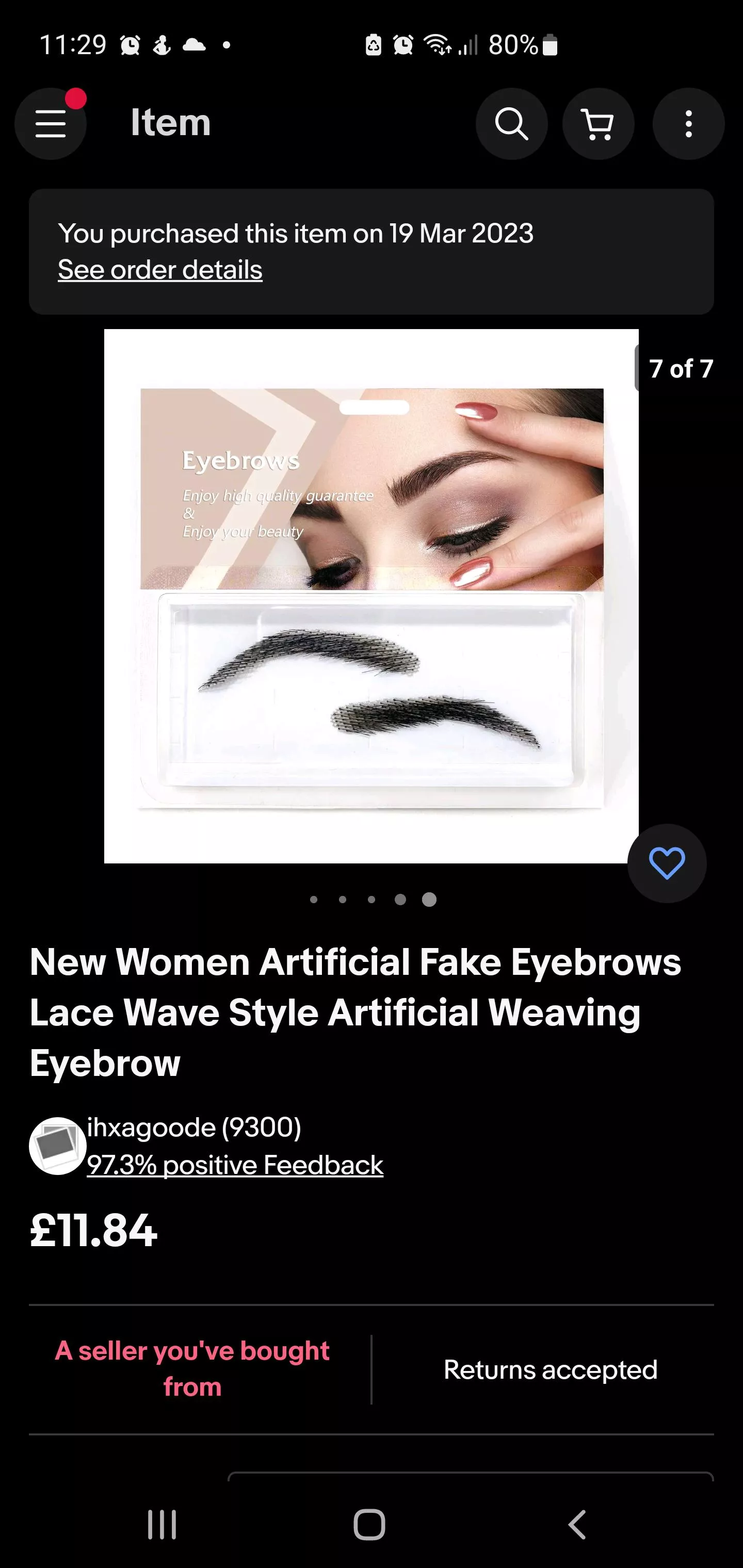 Artificial eyebrows